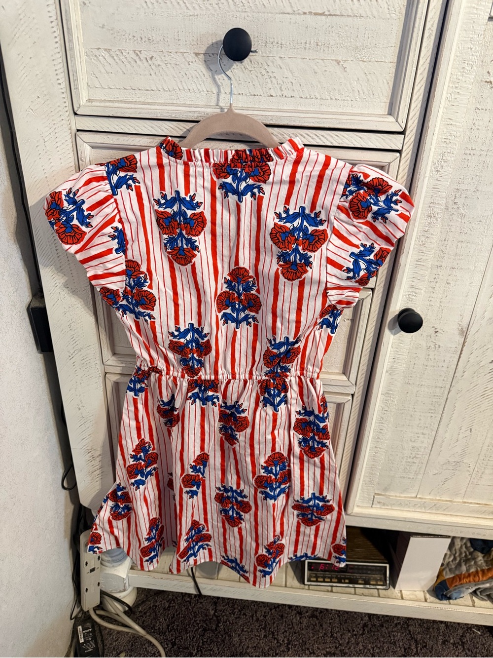 J. Crew Red, White & Blue Striped Floral Mini Dress